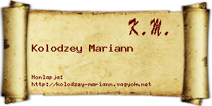 Kolodzey Mariann névjegykártya