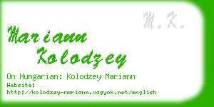 mariann kolodzey business card